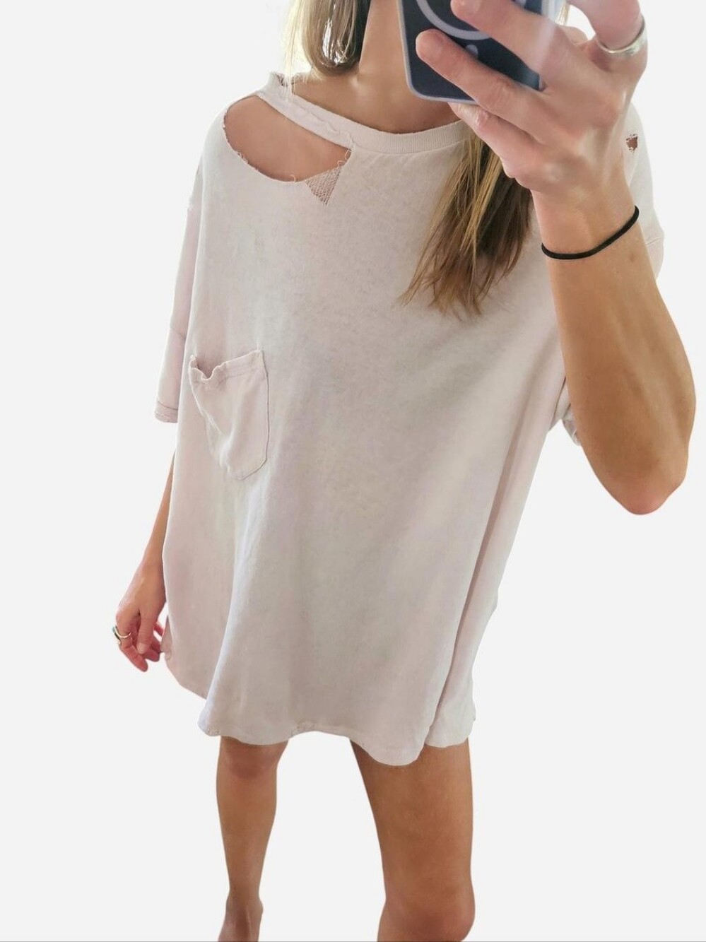 We The Free Distressed Oversized Tee